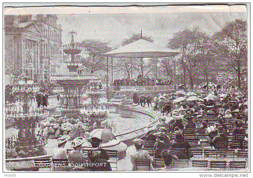 MUNICIPAL GARDENS SOUTHPORT . FORMAT CARTE POSTALE PUBLICITE HISTORIQUE - Southport