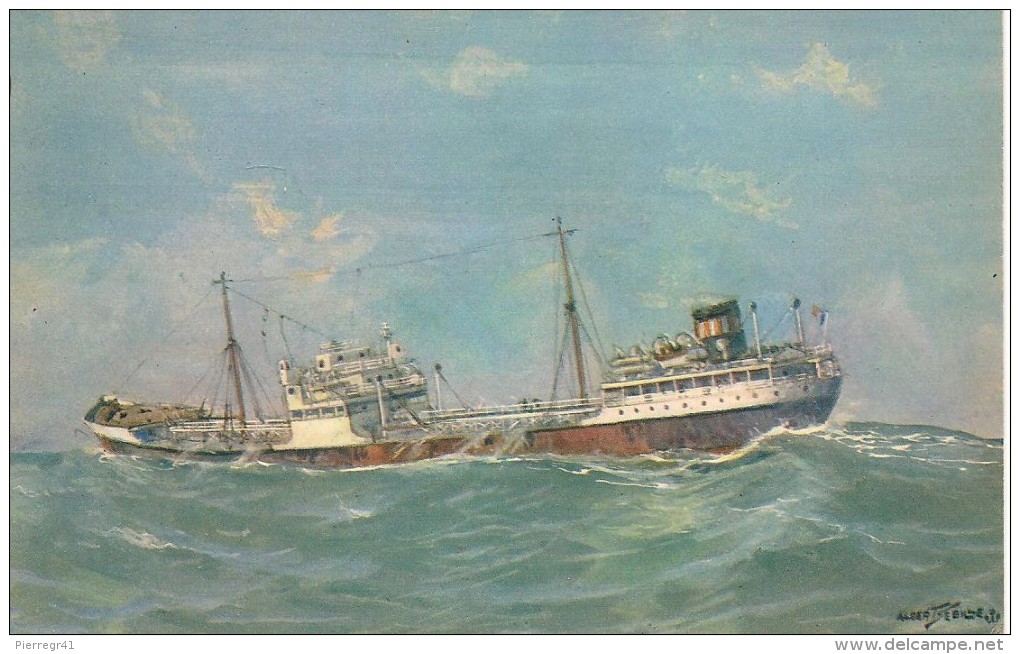 CPA-1960-PETROLIER Par GROS TEMPS En MEDITERRANEE-DESSIN De SEBILLE-TBE - Pétroliers