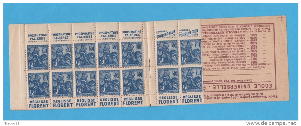 FRANCE- Yvert N° 257 Pubs Faliéres,Florent,Touring Club - 14 Timbres + Couverture - Other & Unclassified