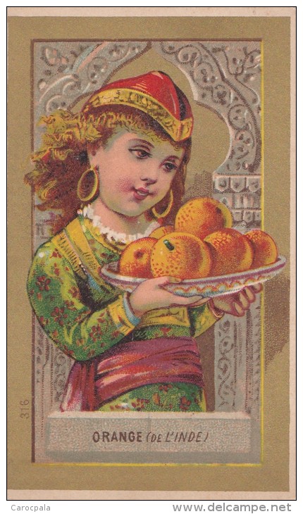 Chromo 1900 Orange (fruit) De L'Inde :au Dos Publicité Horlogerie à Chateauneuf (eure Et Loir) - Autres & Non Classés