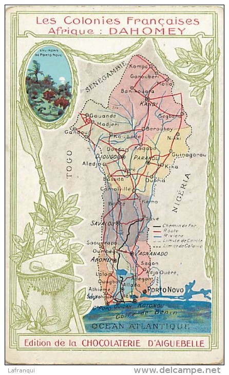 Pays Divers- Afrique -ref D786- Carte Geographique -geographie - Les Colonies Francaises - Le Dahomey -carte Bon Etat  - - Dahomey