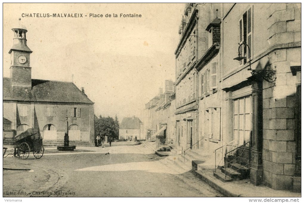 C4510 Cpa 23 Chatelus Malvaleix - Place De La Fontaine - Chatelus Malvaleix