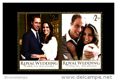 NEW ZEALAND - 2011  ROYAL WEDDING  PAIR  MINT NH - Unused Stamps