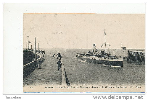 Dieppe - Entrée Du Port Du Steamer "sussex" De Dieppe à Newhaven - 1915 - Dieppe
