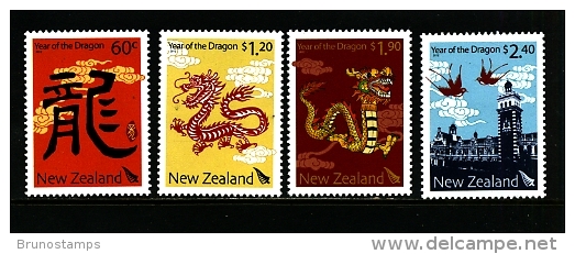 NEW ZEALAND - 2012  YEAR OF THE DRAGON  SET  MINT NH - Neufs