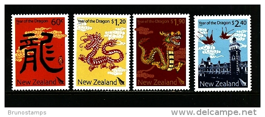 NEW ZEALAND - 2012  YEAR OF THE DRAGON  SET  MINT NH - Nuevos