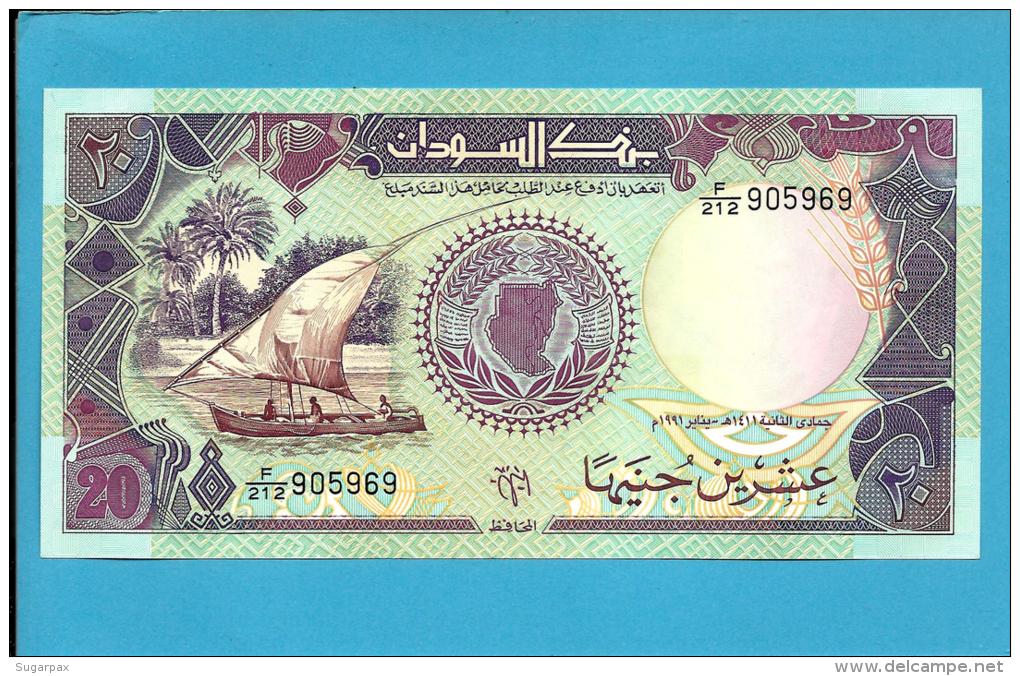 SUDAN - 20  SUDANESE POUNDS - 1991 - P 47 - UNC. - 2 Scans - Soedan