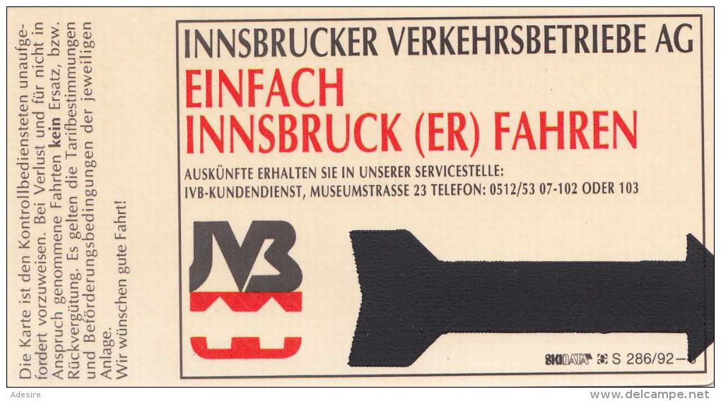 Fahrkarte Der Innsbrucker Nordkettenbahn, Gebraucht - Sonstige & Ohne Zuordnung