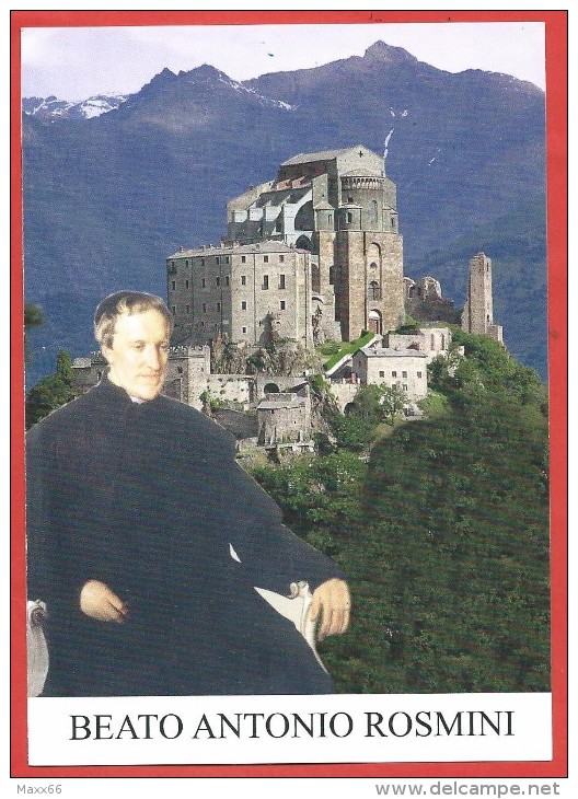 SANTINO - Immaginetta - Holy Card - Beato Antonio ROSMINI - Sacra San Michele - 10 X 15 - PIEGHEVOLE - Santini