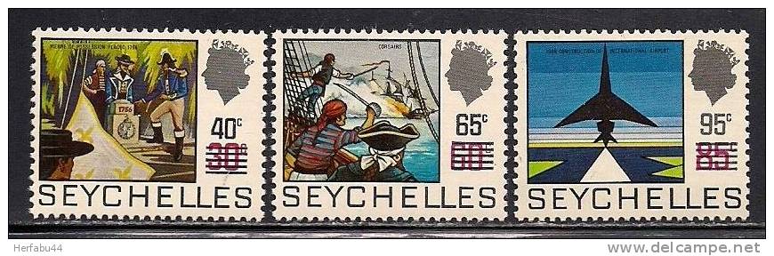 Seychelles    Surcharge    Set    SC# 294-96 MNH** - Seychelles (1976-...)