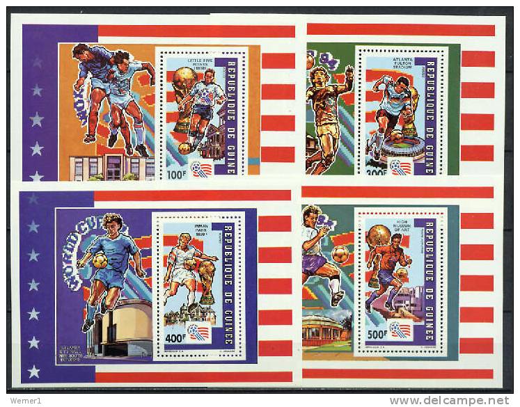 Guinea 1992 Football Soccer World Cup Set Of 4 S/s MNH - 1994 – USA