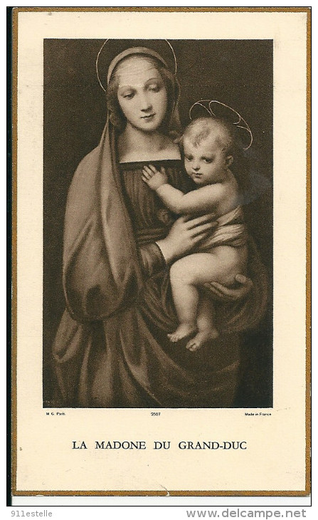 23  GOUZON . Image Pieuse ...Généalogie ..Communion  La Madone Du Grand Duc    MARIE BLANCHE  BOUSQUET  MAI 1936 - Imágenes Religiosas