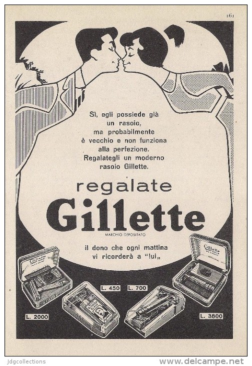 # GILLETTE BLADES 1950s Advert Pubblicità Publicitè Reklame Lamette Rasoio Lames Rasoir Cuchillas Klingen - Razor Blades