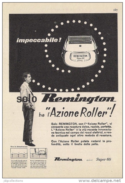 # ELECTRIC SHAVER REMINGTON Type2 1950s Advert Pubblicità Publicitè Reklame Razor Rasoio Rasoir Rasuradora - Hojas De Afeitar