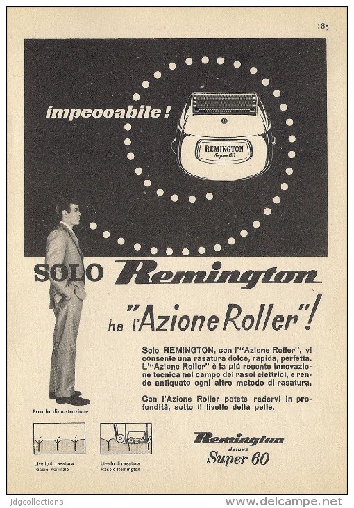 # ELECTRIC SHAVER REMINGTON Type3 1950s Advert Pubblicità Publicitè Reklame Razor Rasoio Rasoir Rasuradora - Lames De Rasoir