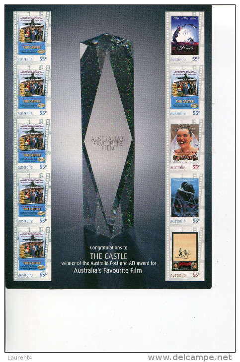 (Special 9) Australian Favourite Film AFI Winner - The Castle Special Presentation Sheet (mint) Limited Edition - Mint Stamps