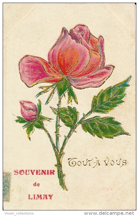 Souvenir De Limay (78 - Yvelines) Roses - Tout à Vous - Carte Gauffrée - Souvenir De...