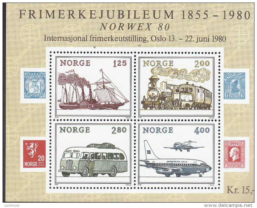 NORWAY, 1980 NORWEX T/PORT MINISHEET MNH - Unused Stamps