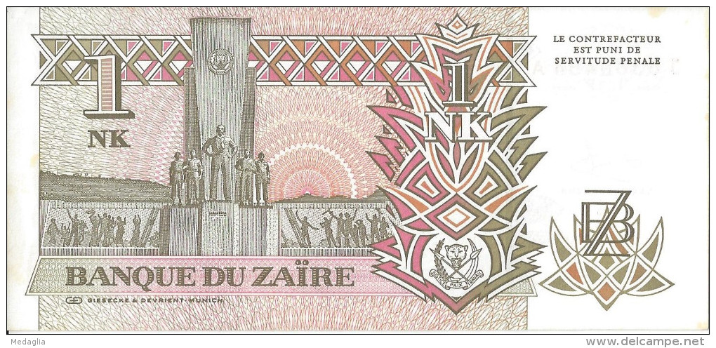 ZAIRE - 1 Nouveau Zaïre 1993 UNC - Zaire