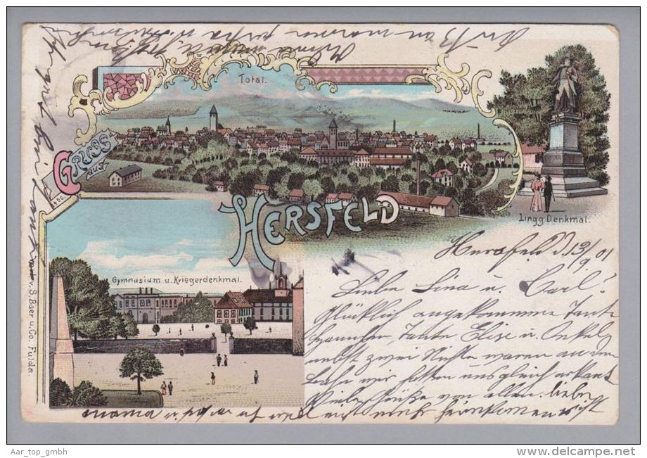 AK DE He BAD HERSFELD 1901-09-13 Litho S.Baer - Bad Hersfeld