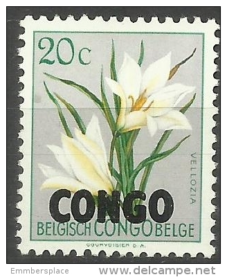 Congo - 1960 Flowers "CONGO" Overprint 20c MNH **   Sc 325 - Mint/hinged