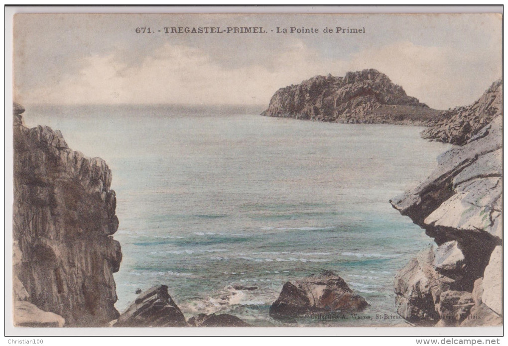 TREGASTEL-PRIMEL : LA POINTE DU PRIMEL - CPA DOS NON DIVISE - *2 SCANS* - - Primel