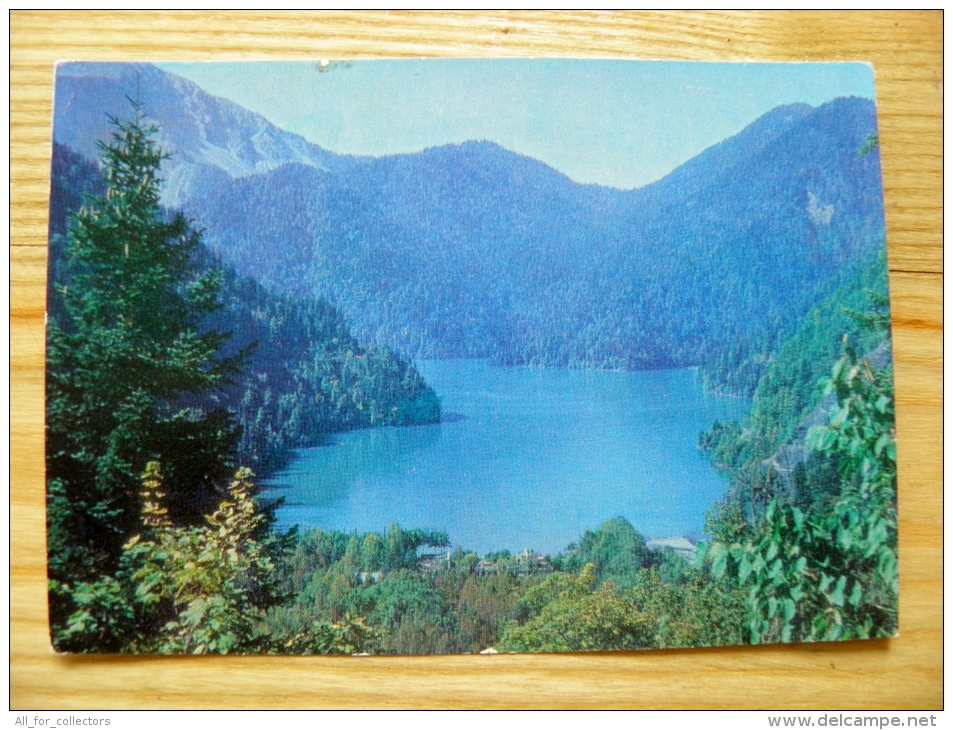 Postal Stationery Card From Ussr 1975 Georgia Ritsa Lake Landscape Mountains - Géorgie