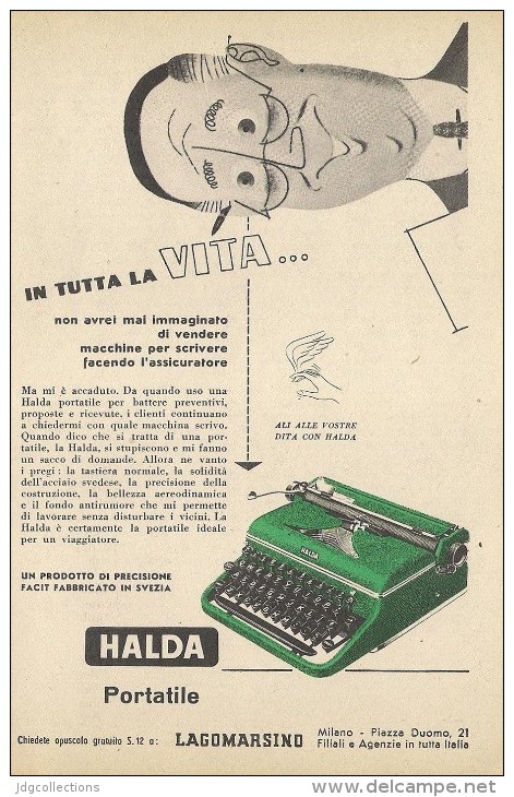 # HALDA CICERO MACCHINA DA SCRIVERE  1950s Advert Pubblicità Publicitè Reklame Typewriter Machine Ecrire Schreibmaschine - Altri & Non Classificati