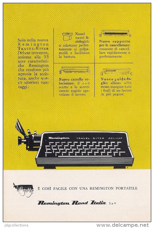 # REMINGTON RAND ITALIA Typewriter 1970s Advert Pubblicità Publicitè Reklame Machine A Ecrire Schreibmaschine - Other & Unclassified