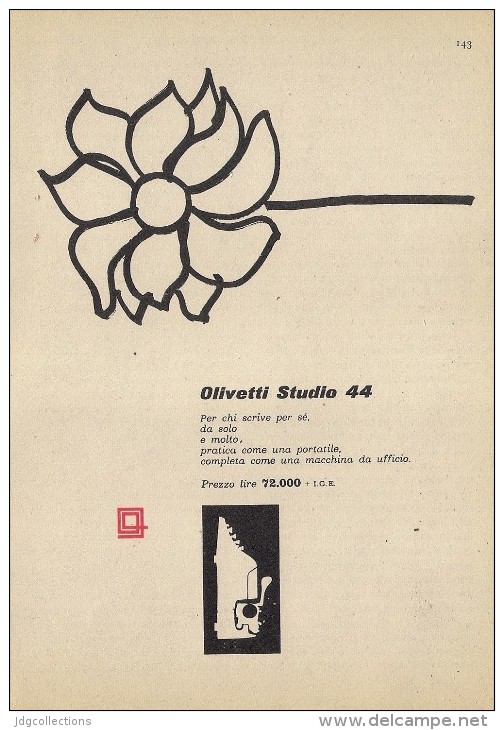 # OLIVETTI MACCHINA DA SCRIVERE  1960s Advert Pubblicità Publicitè Reklame Typewriter Machine Ecrire Schreibmaschine - Altri & Non Classificati