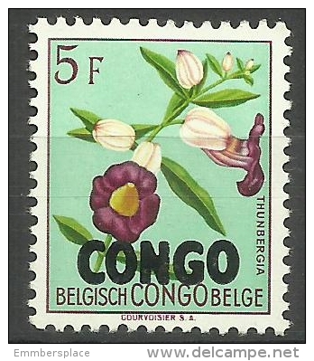 Congo - 1960 Flowers "CONGO" Overprint 5f MNH **   Sc 334 - Mint/hinged