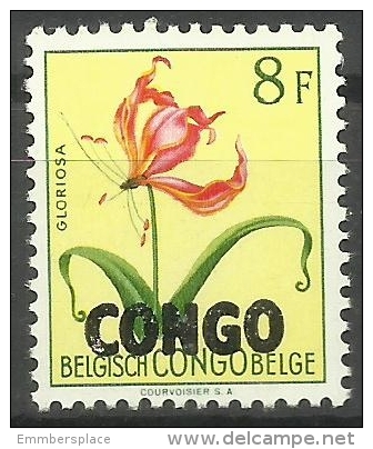 Congo - 1960 Flowers "CONGO" Overprint 8f MNH **   Sc 336 - Mint/hinged