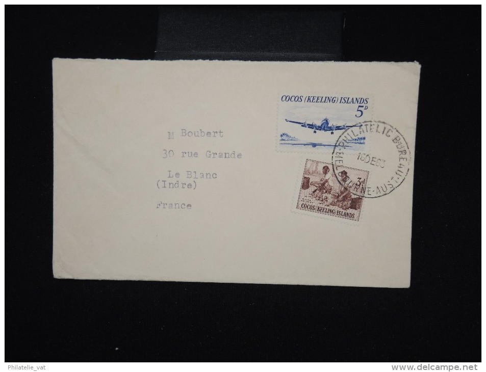 COCOS - Enveloppe Des Iles Cooks Pour La France En 1983 Avec étiquette De Douane Au Dos - à Voir - Lot P7982 - Cocos (Keeling) Islands