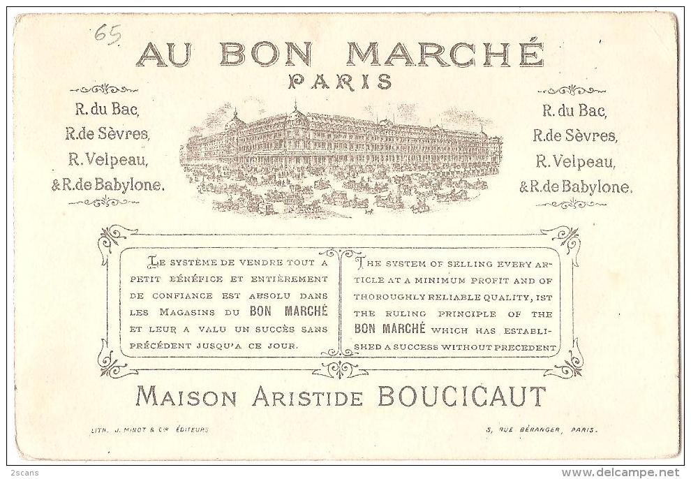 Chromo AU BON MARCHÉ (Aristide Boucicaut, Paris) - "Le Jeu Du Crapaud" (bébés) - Chromolithographie Minot 8,2 X 12,1 Cm - Au Bon Marché