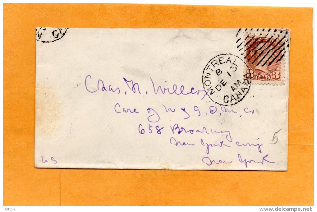 Canada 1880 Cover Mailed To USA - Cartas & Documentos