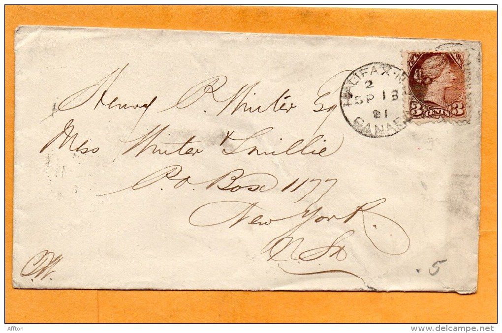 Canada 1881 Cover Mailed To USA - Brieven En Documenten