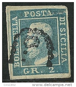 1859 - SICILIA - 2 GRANA - FALSO RETINATO - USATO - PER STUDIO E CONFRONTO - SPL - Sicilia