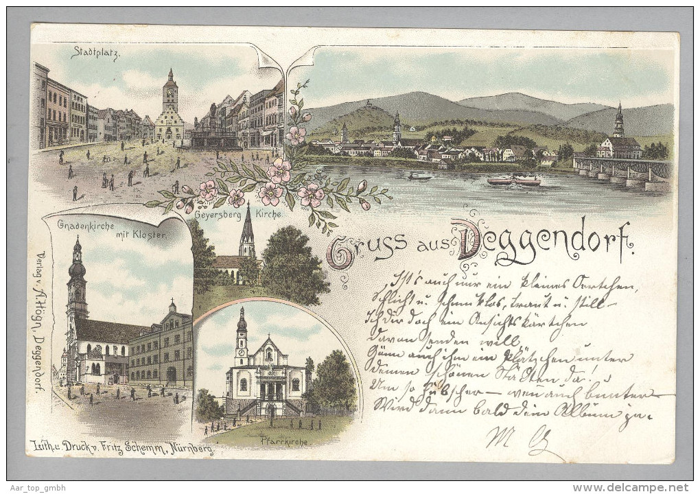 AK DE Bay DEGGENSDORF 1899-08-30 Litho F.Schlmm Verl.A.Höng - Deggendorf