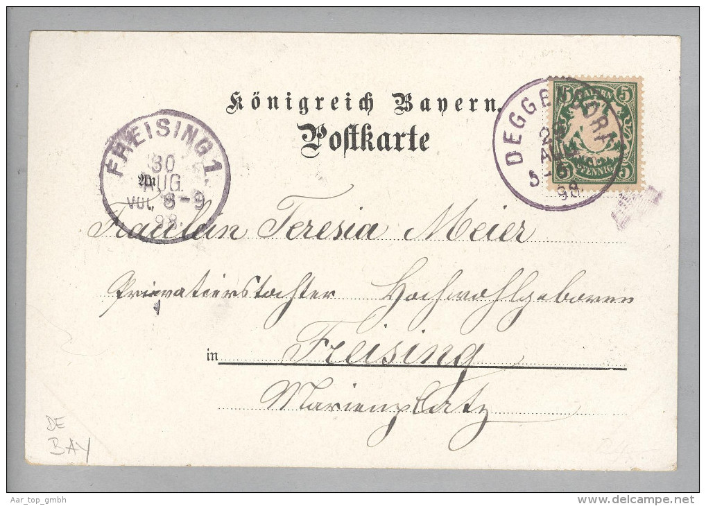 AK DE Bay DEGGENSDORF 1899-08-30 Litho F.Schlmm Verl.A.Höng - Deggendorf