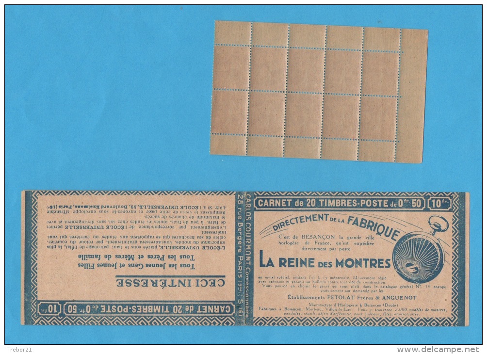 FRANCE- Yvert N° 199 C 49- Carnet - Semeuse Lignée 50 C - Commémoratifs