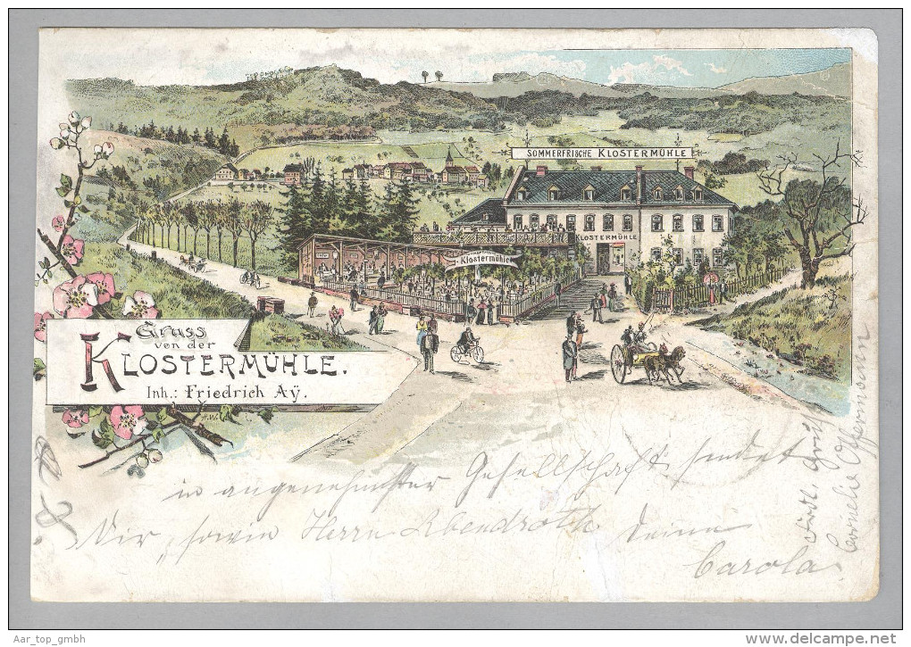 AK DE He ETVILLE Klostermühle 1900-09-30 Litho Weingut - Eltville