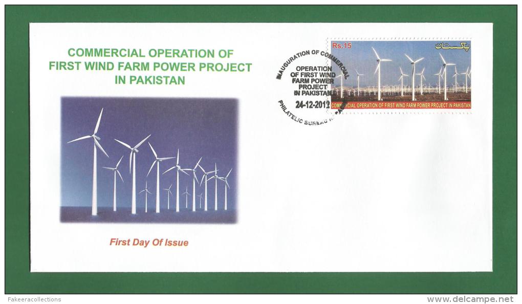 PAKISTAN 2012 - COMMERCIAL OPERATION OF FIRST WIND FARM POWER PROECT - FDC MNH ** - Energy , Windmill ECLECTRICITY .. - Pakistan