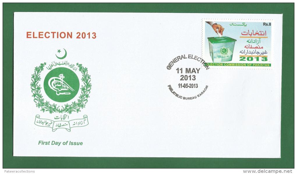 PAKISTAN 2013 - GENERAL ELECTION COMISSION - FDC MNH ** - Ballot Box. Bulletin De Vote / Ballot Paper - As Scan - Pakistan