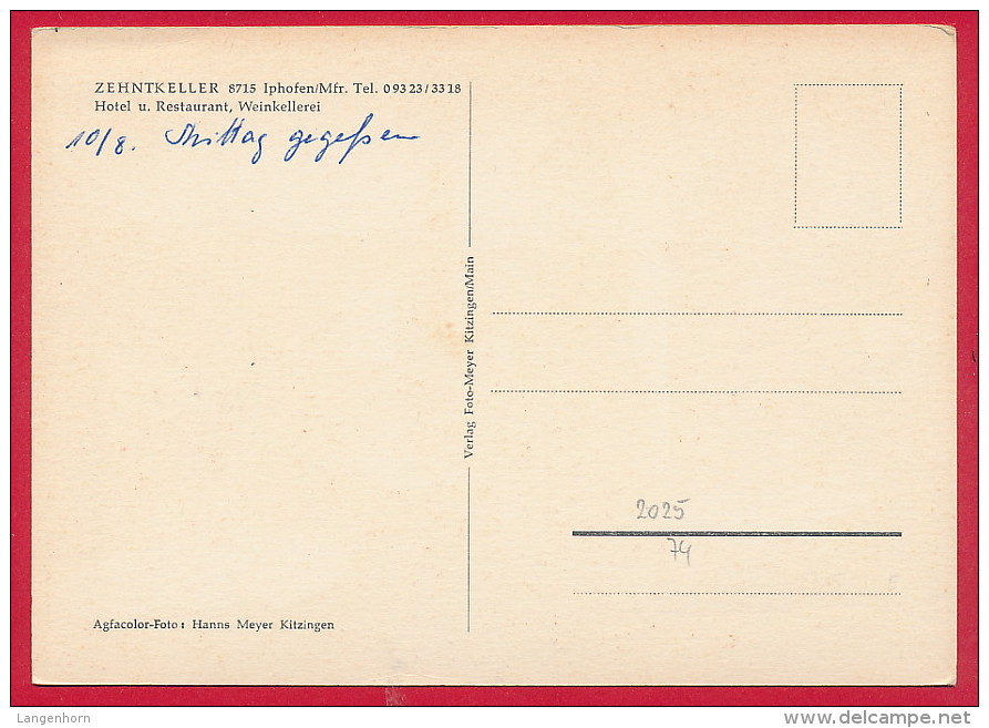 AK ´Iphofen / LK Kitzingen' ~ Um 1965 - Kitzingen