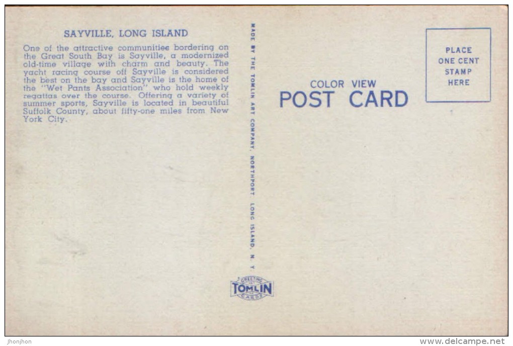 United States - Postcard Unused - Wet Pants Races Off Sayville , Long Island ,N.Y. - 2/scans - Long Island