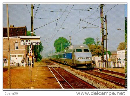 Cp Trains - 62 Pas De Calais - TGV Nord En Gare SNCF De Vitry En Artois - Cp N° 10005 - Vitry En Artois