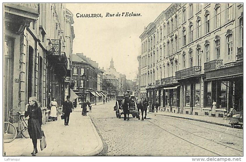 Pays Divers- Belgique -ref D622- Charleroi - Rue De L Ecluse  - Carte Bon Etat  - - Autres & Non Classés