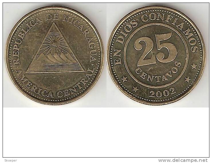 *nicaragua 25 Centavos 2002 Km 99  Unc - Nicaragua