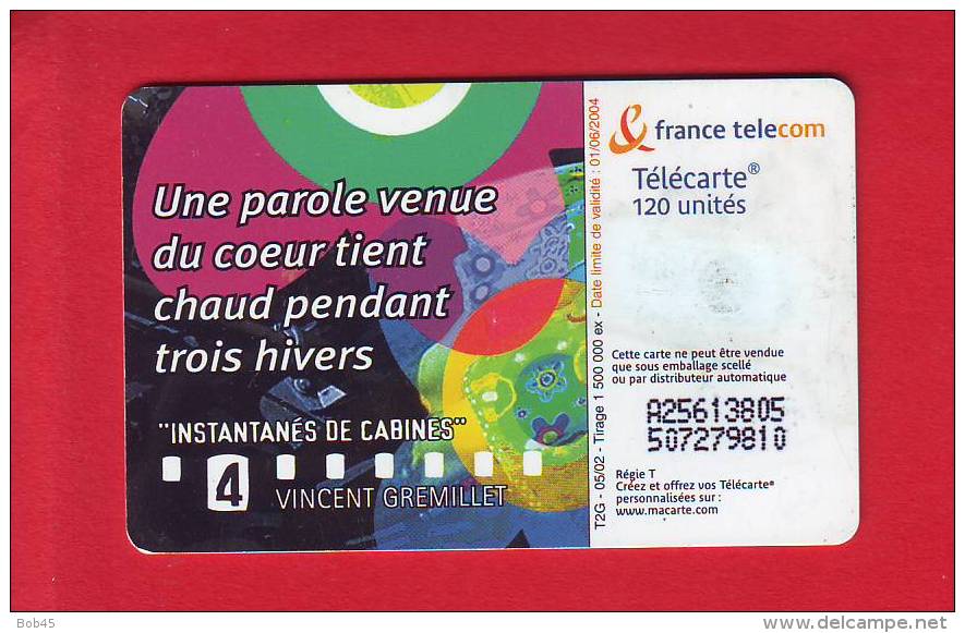 850 - Telecarte Publique Instantanes De Cabines 4 (F1218) - 2002