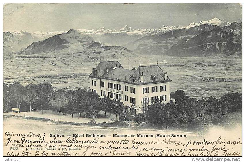 Pays Divers- Suisse -ref D615- Saleve - Hotel Bellevue - Monnetier Mornex  - - Bellevue